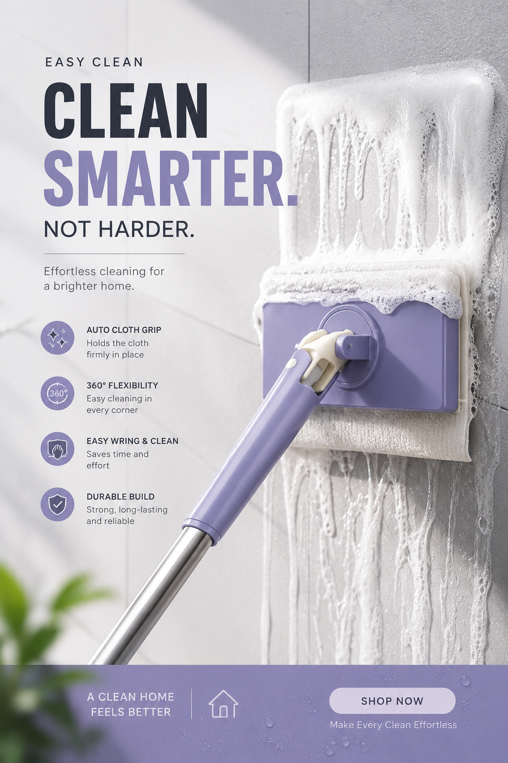 Mini Mop With Auto Cloth Grip