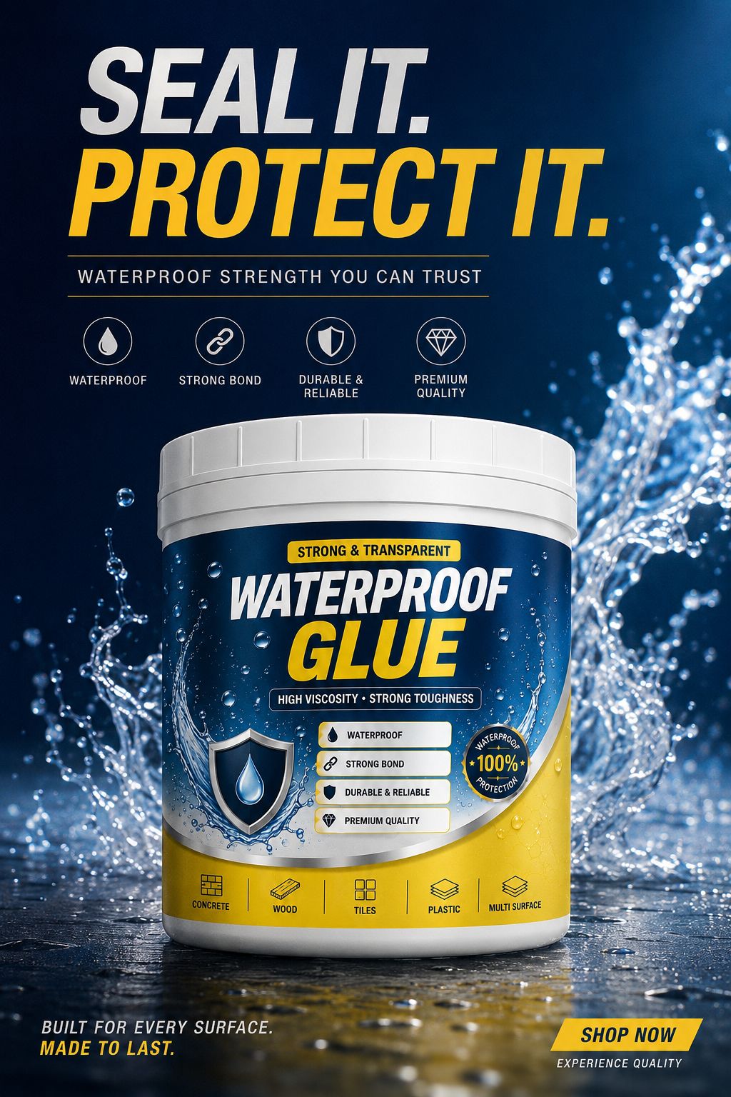 Transparent waterproof glue